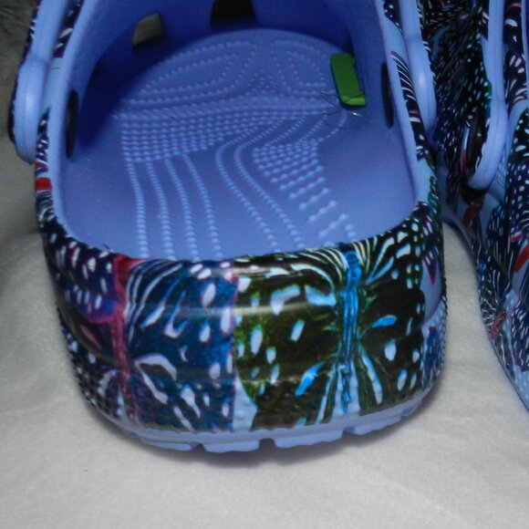 Crocs Purple Unisex-Adult  with Butterfly size BNWT!!🆕📦⌚🏃💨⚡🚚 - Picture 9 of 15